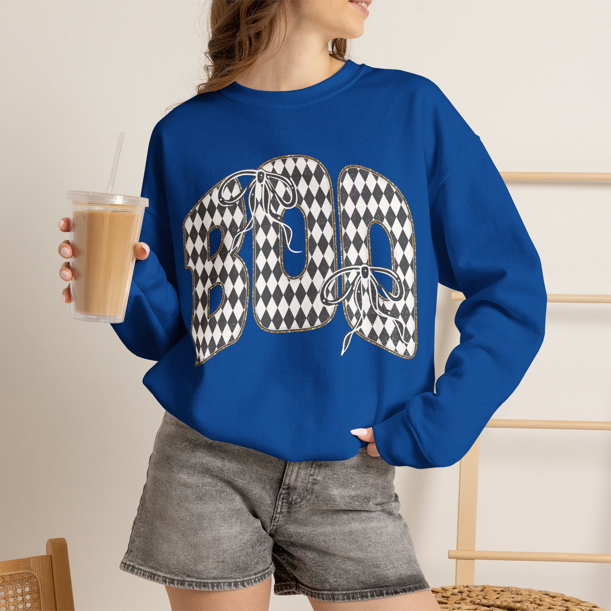 Checkerboard Boo Sweatshirt