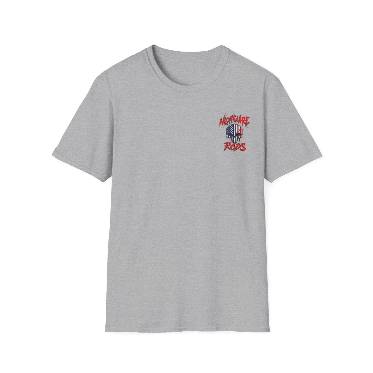 Nightmare Rods American Flag Skull T-Shirt