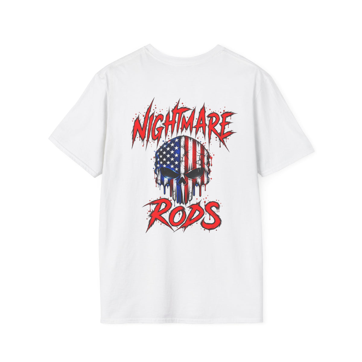 Nightmare Rods American Flag Skull T-Shirt