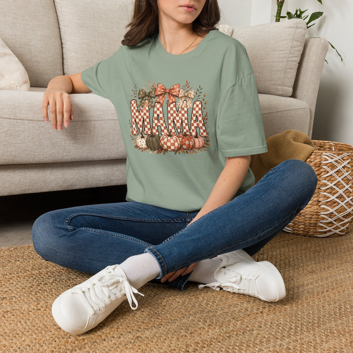 Mama Fall Plaid T-Shirt