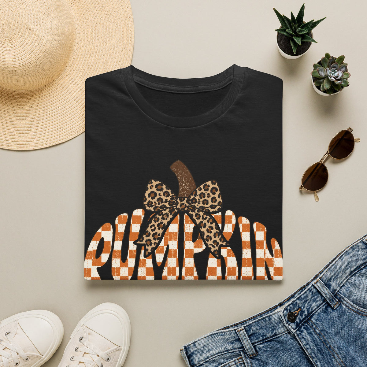 Buffalo Check Pumpkin Season T‑Shirt