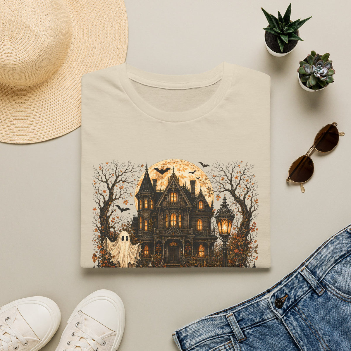 Haunted Victorian House Halloween T‑Shirt