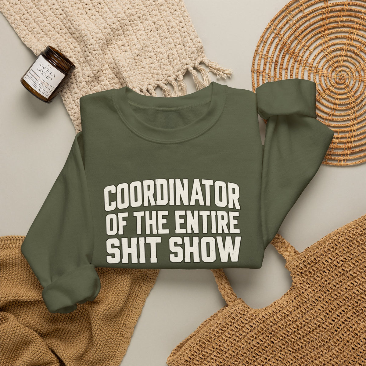 "Coordinator of the Entire Shit Show" Bold Graphic Sweatshirt
