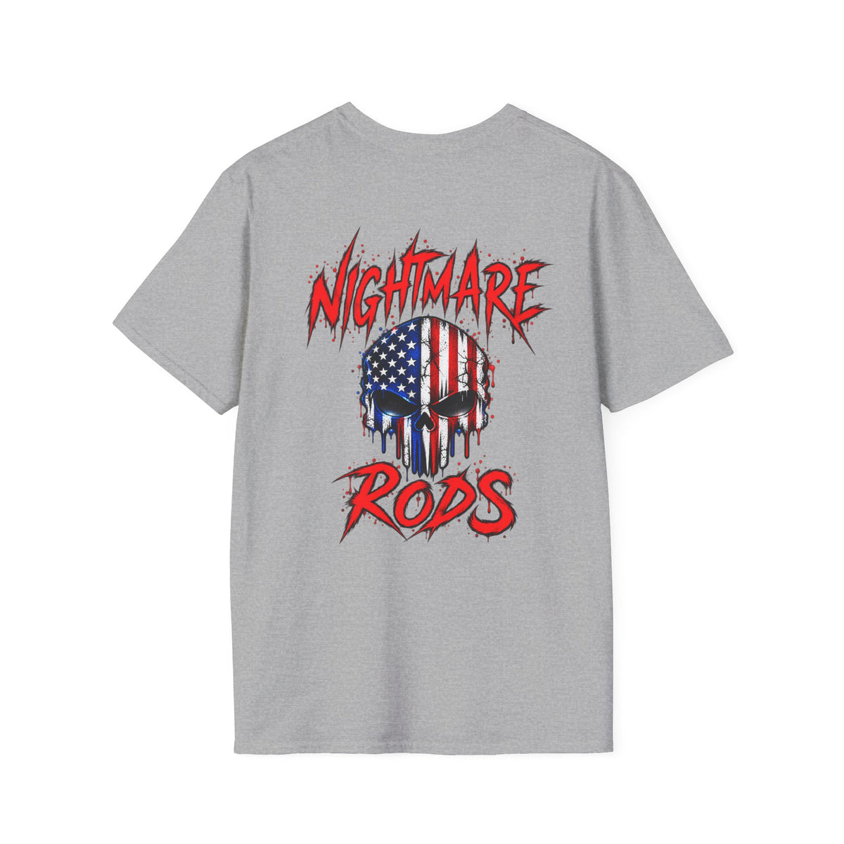 Nightmare Rods American Flag Skull T-Shirt