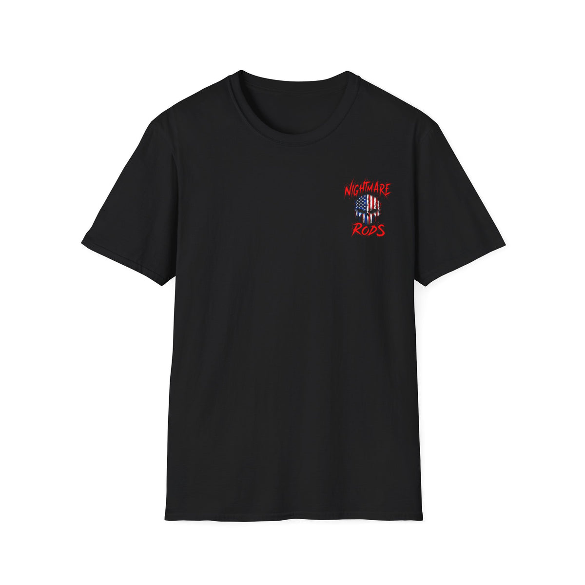 Nightmare Rods American Flag Skull T-Shirt