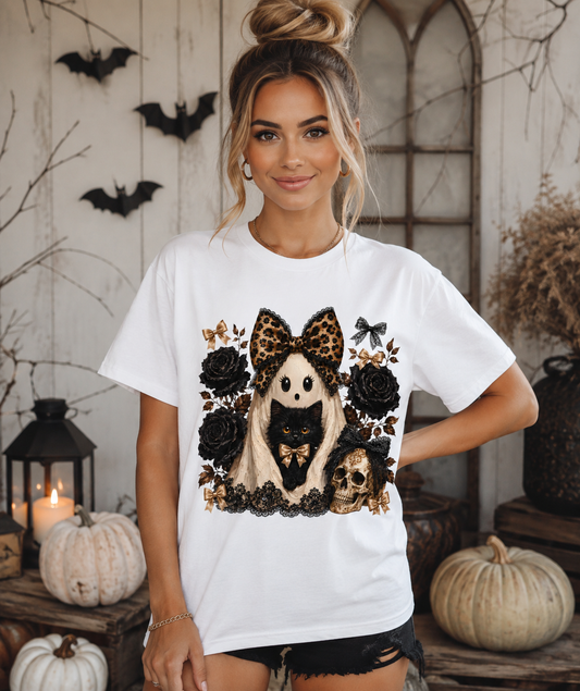 Leopard Bow Ghost Tee