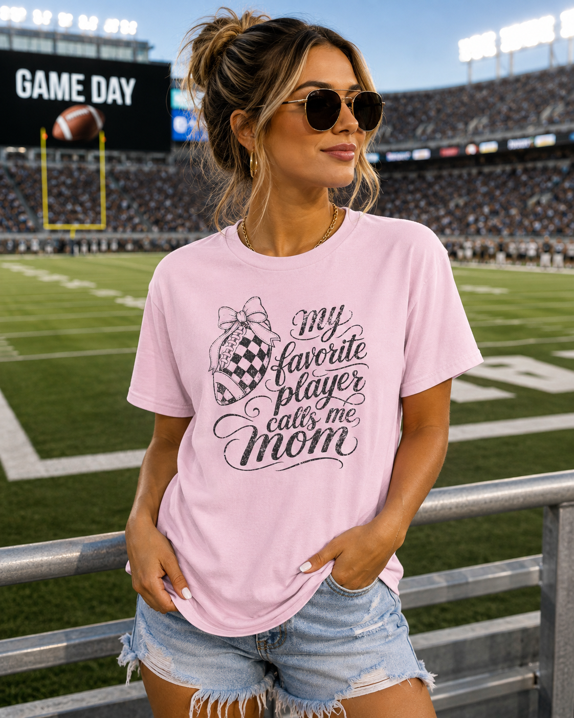 Favorite Player Football Mom Tee