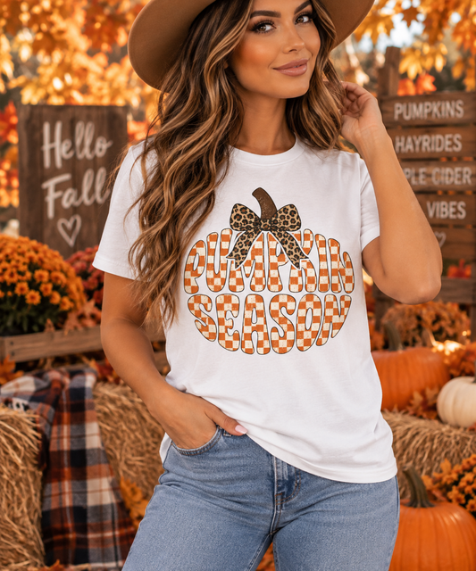 Buffalo Check Pumpkin Season T‑Shirt