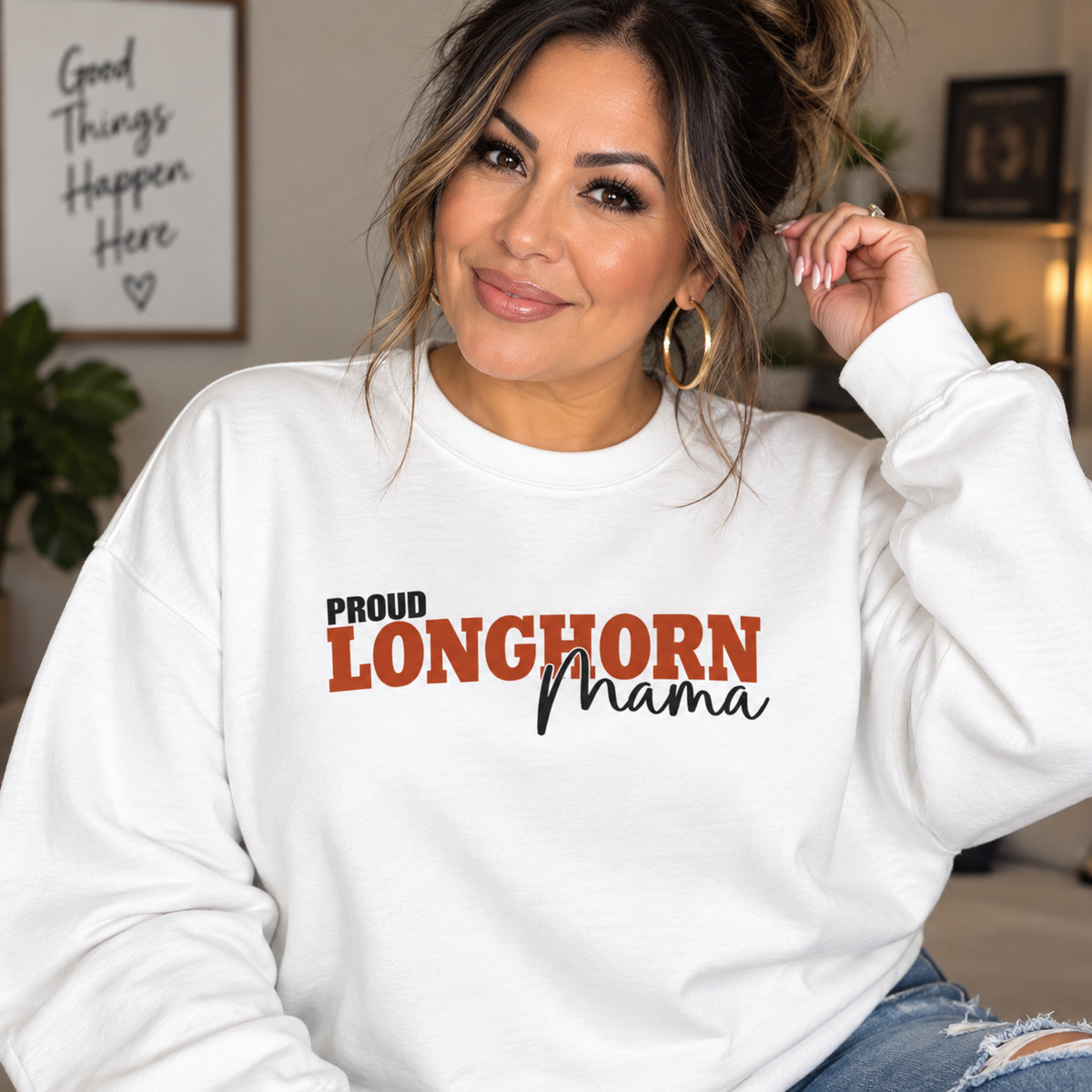 Proud Longhorn Mama Crewneck Sweatshirt