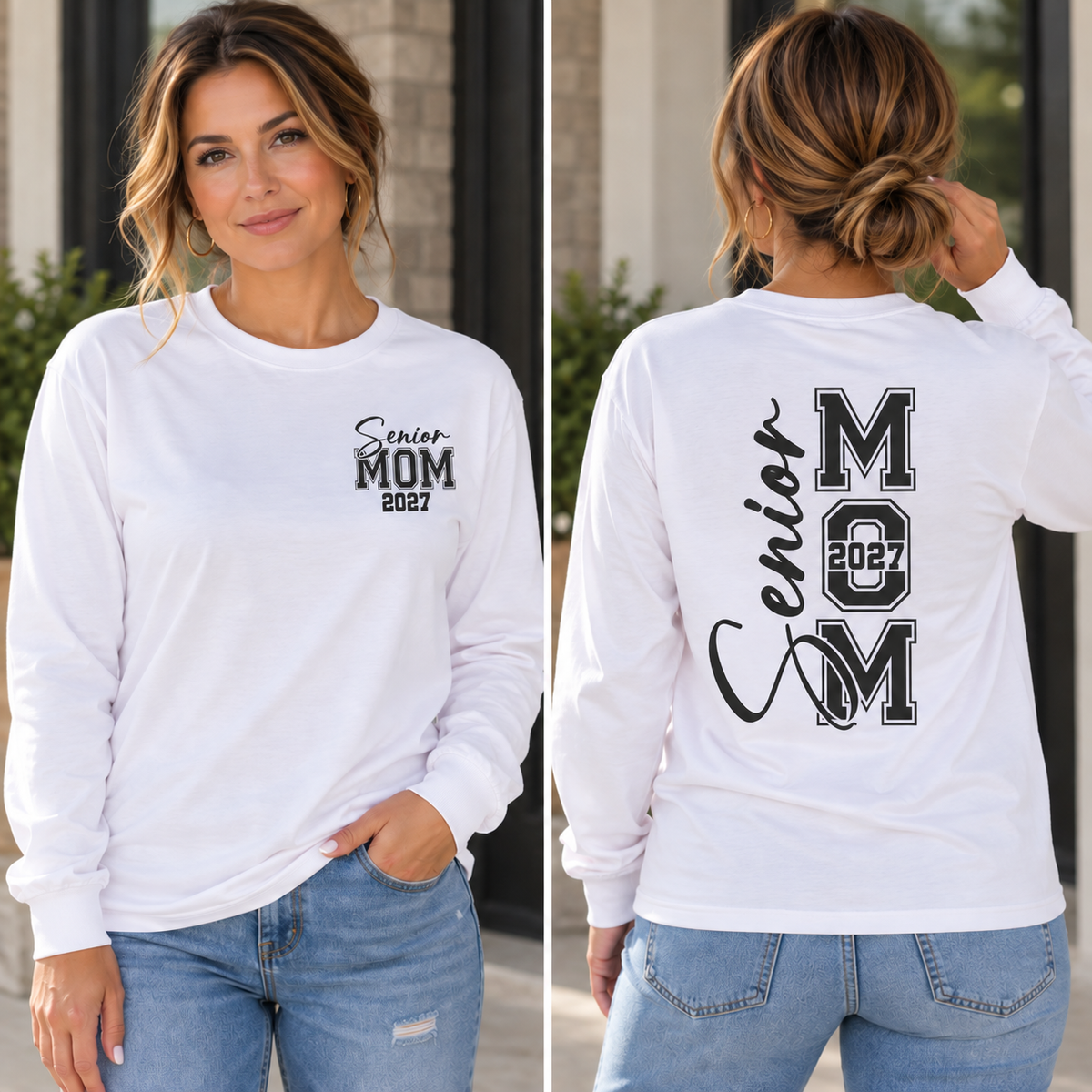 Senior Mom 2027 Long Sleeve Tee