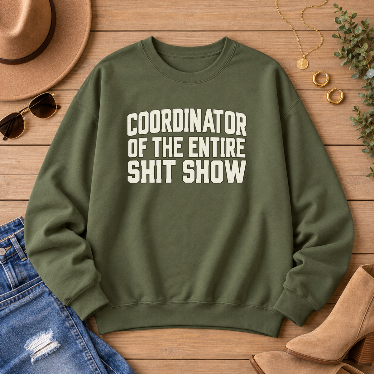 "Coordinator of the Entire Shit Show" Bold Graphic Sweatshirt