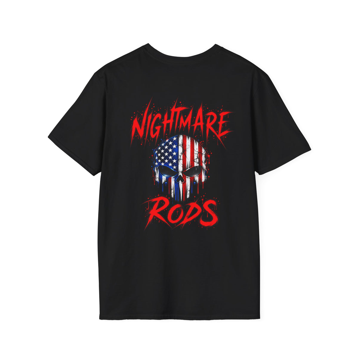 Nightmare Rods American Flag Skull T-Shirt