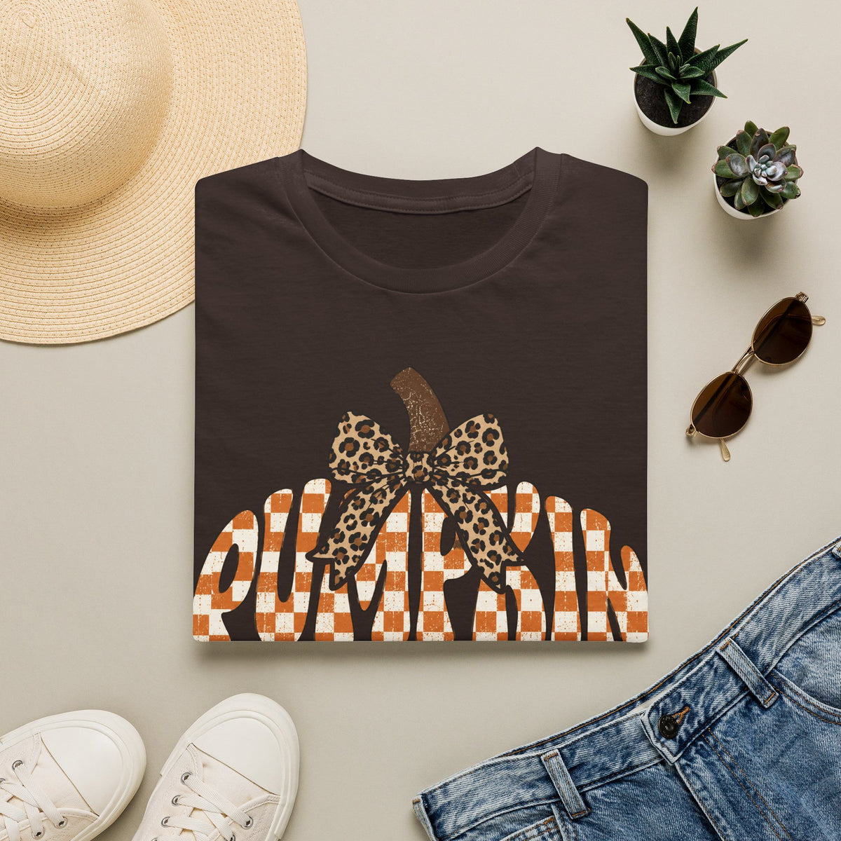 Buffalo Check Pumpkin Season T‑Shirt