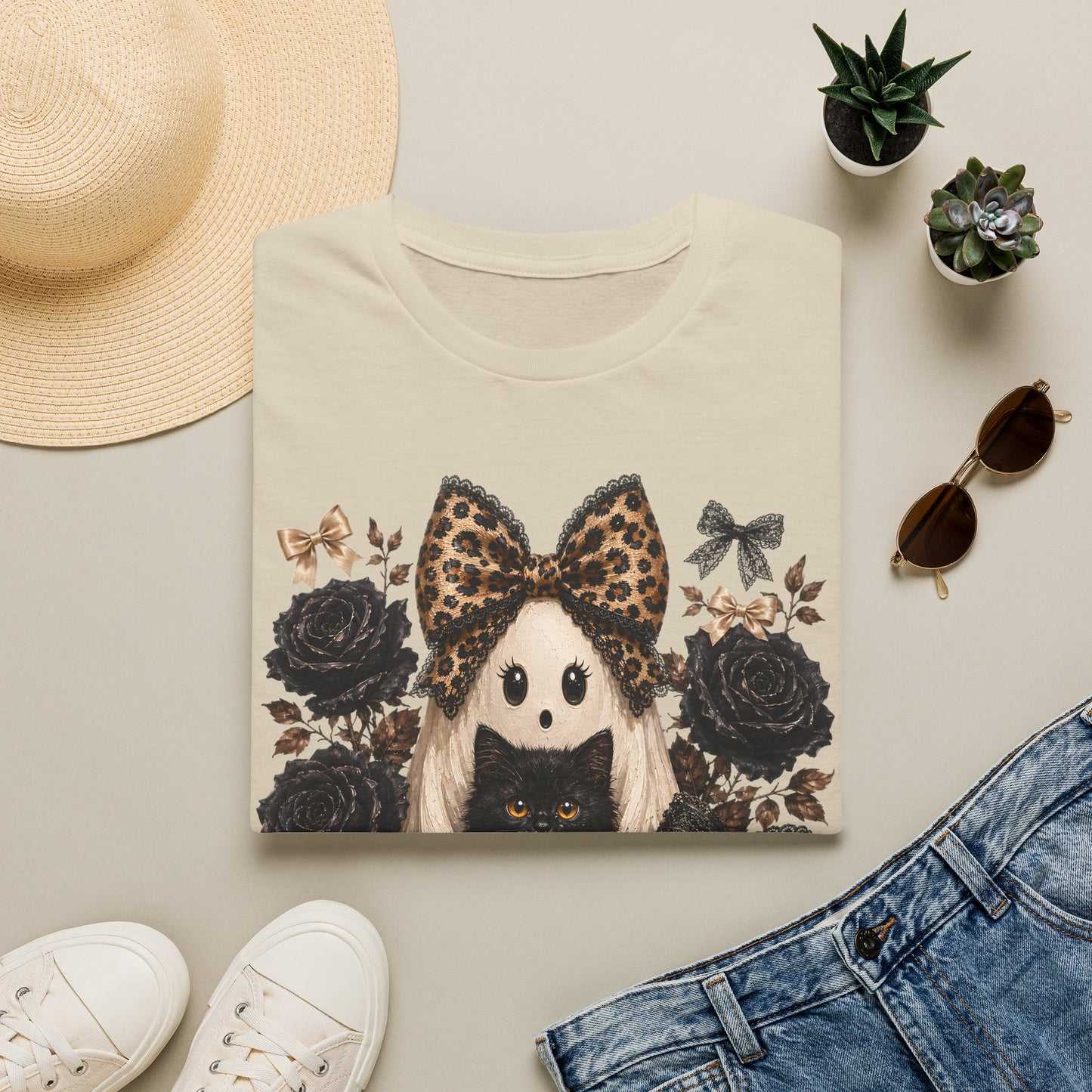 Leopard Bow Ghost Tee