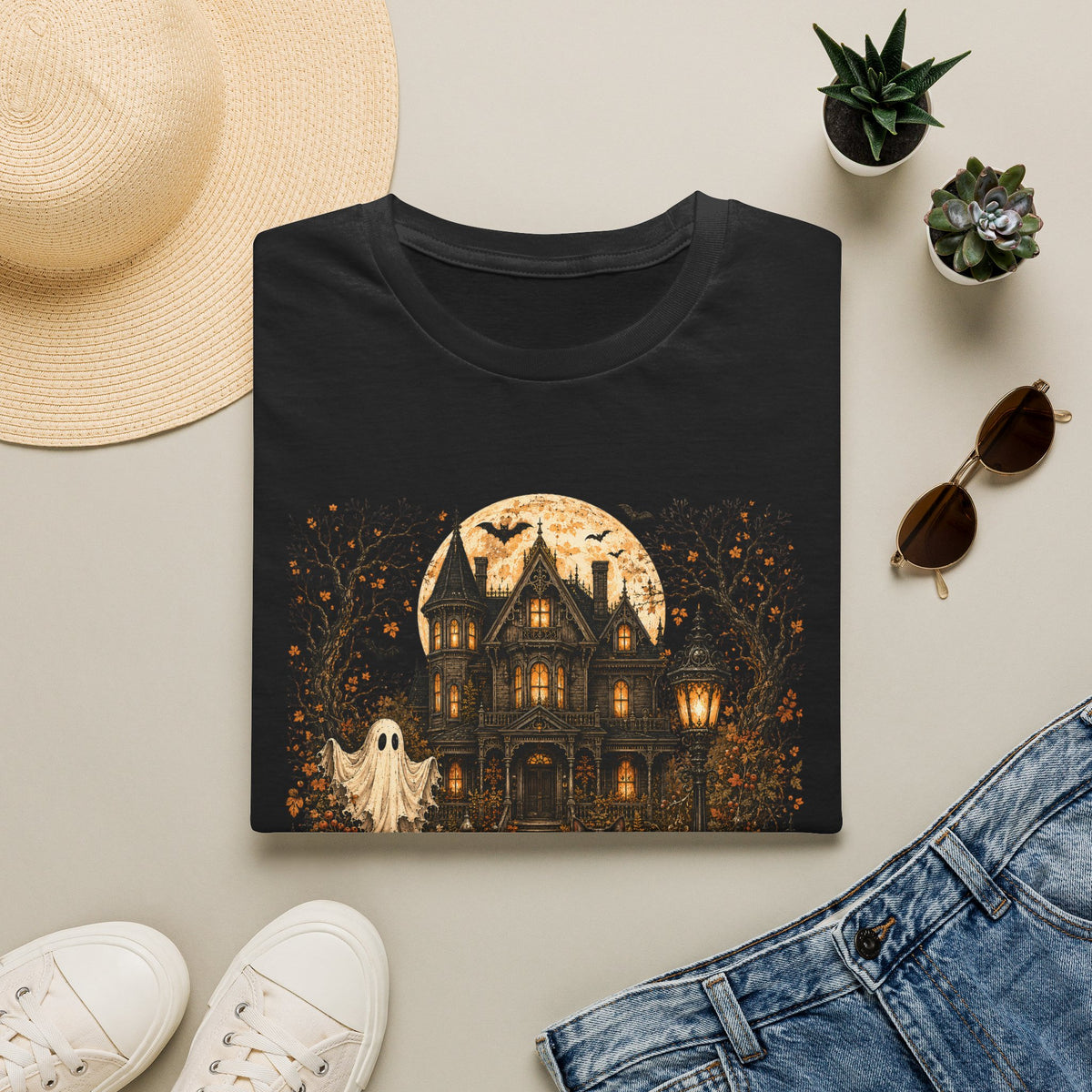 Haunted Victorian House Halloween T‑Shirt