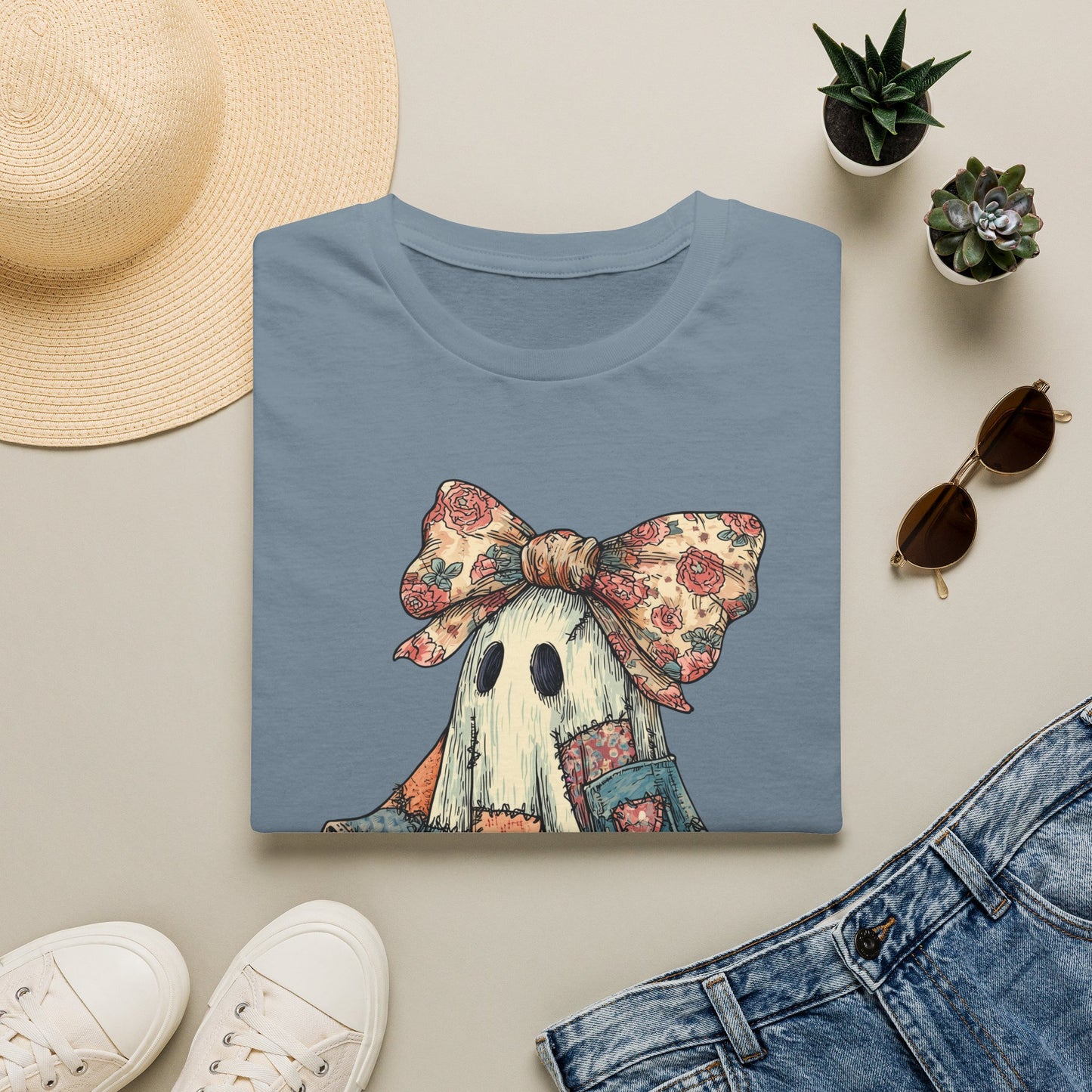 Ghost Floral Bow Halloween Tee