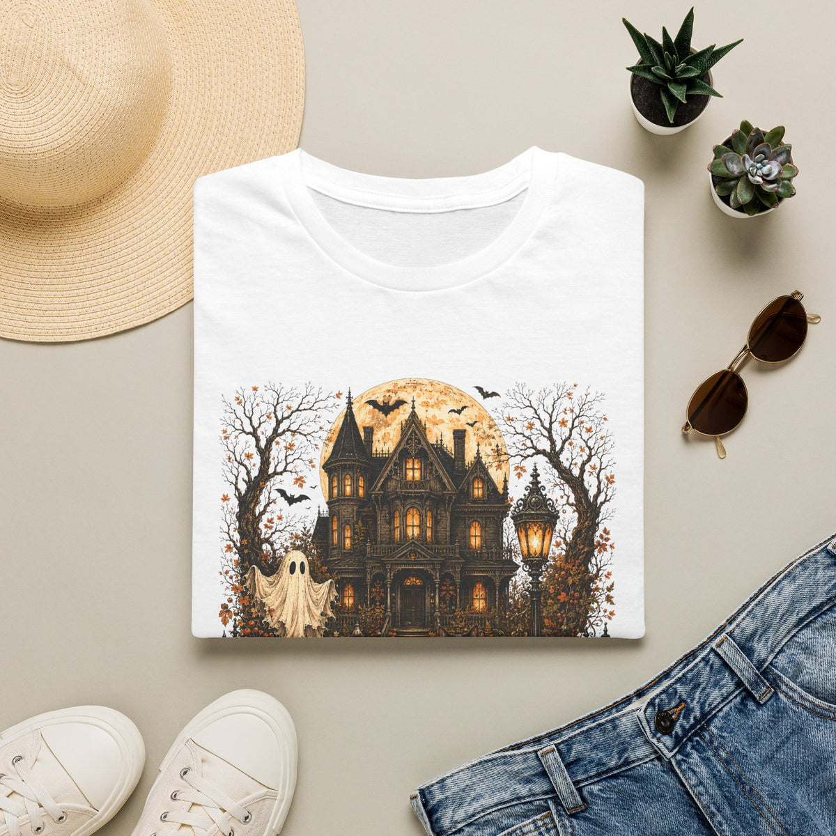 Haunted Victorian House Halloween T‑Shirt