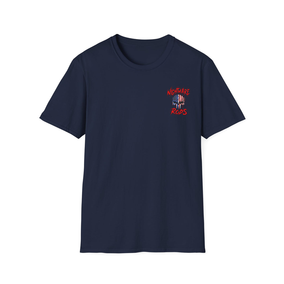 Nightmare Rods American Flag Skull T-Shirt
