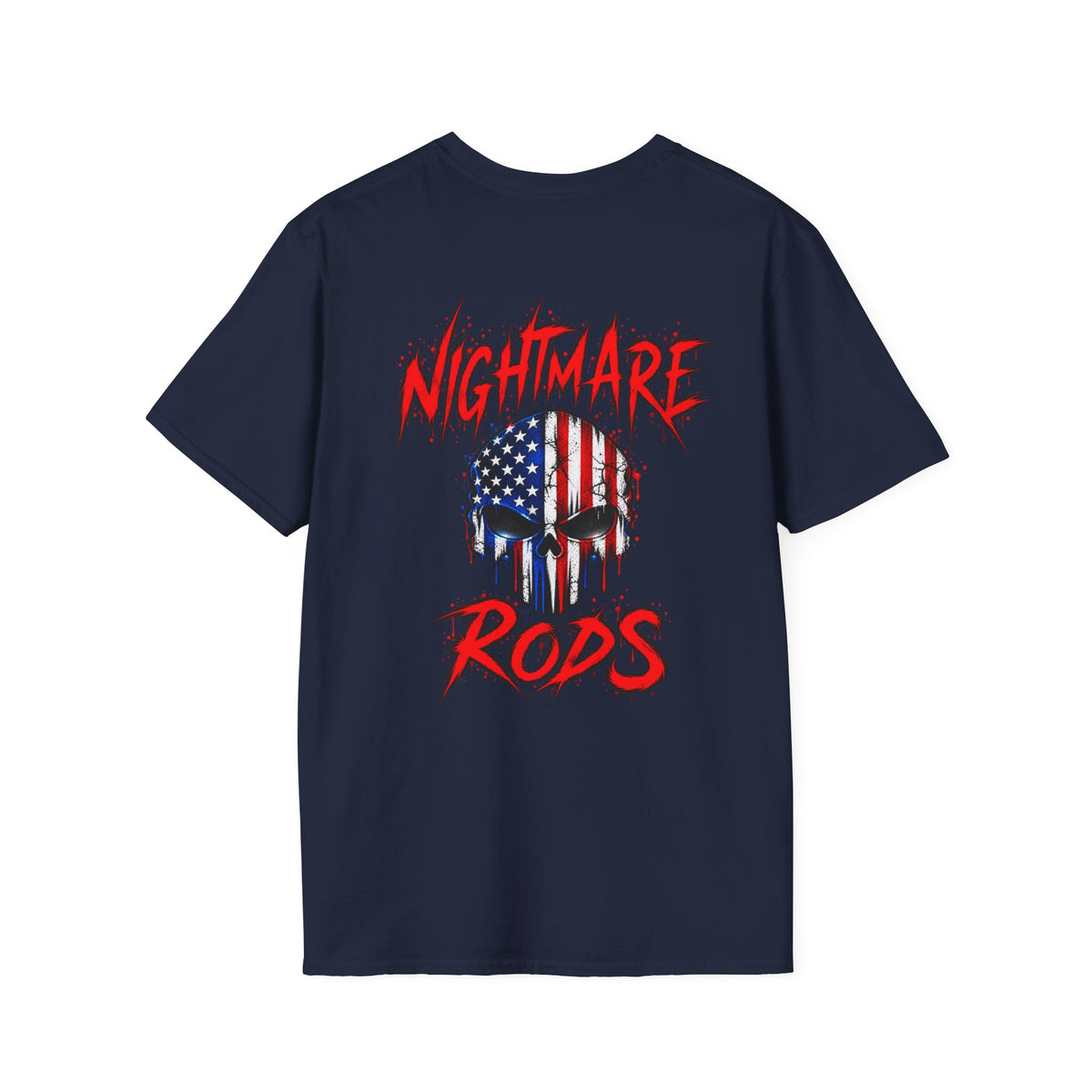 Nightmare Rods American Flag Skull T-Shirt