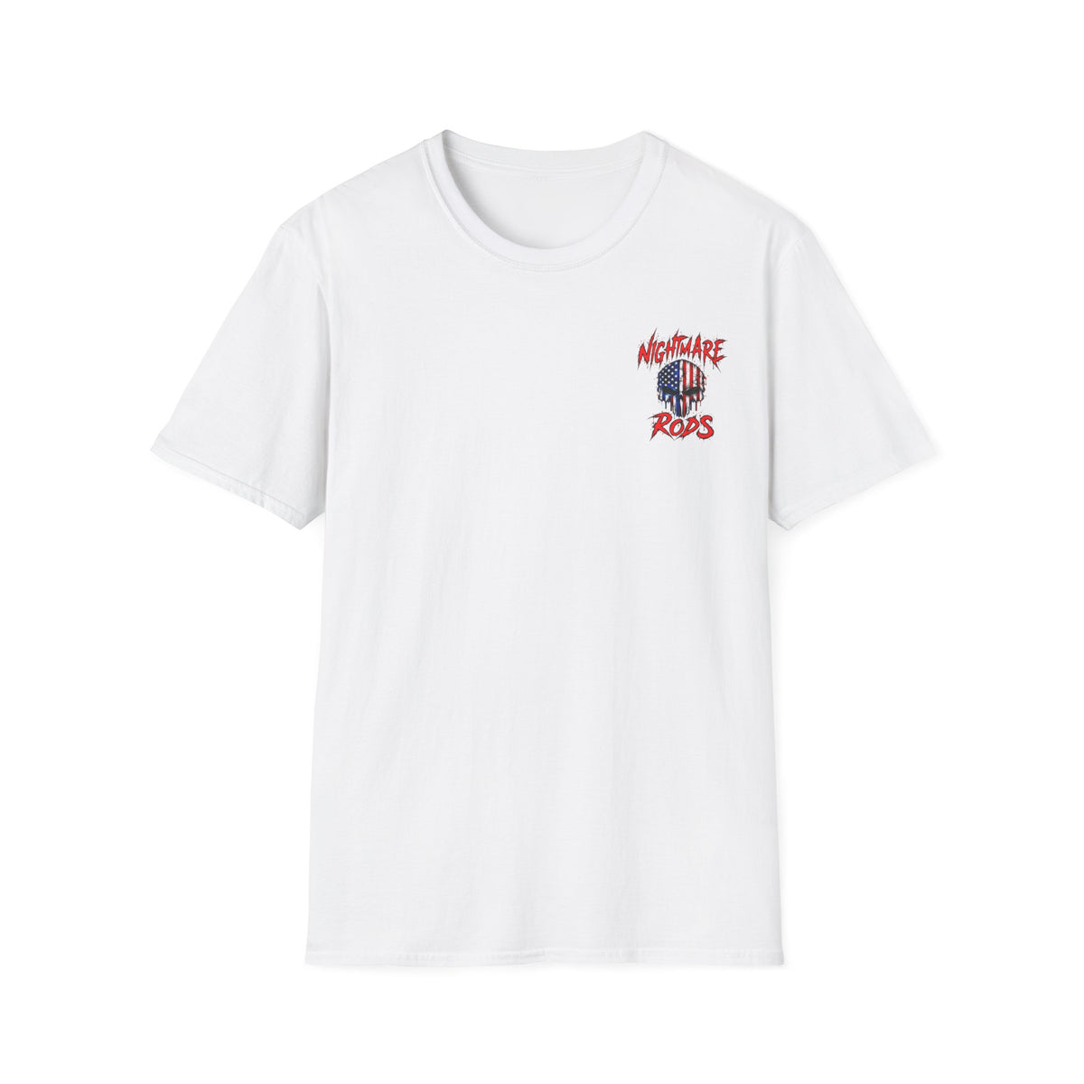 Nightmare Rods American Flag Skull T-Shirt
