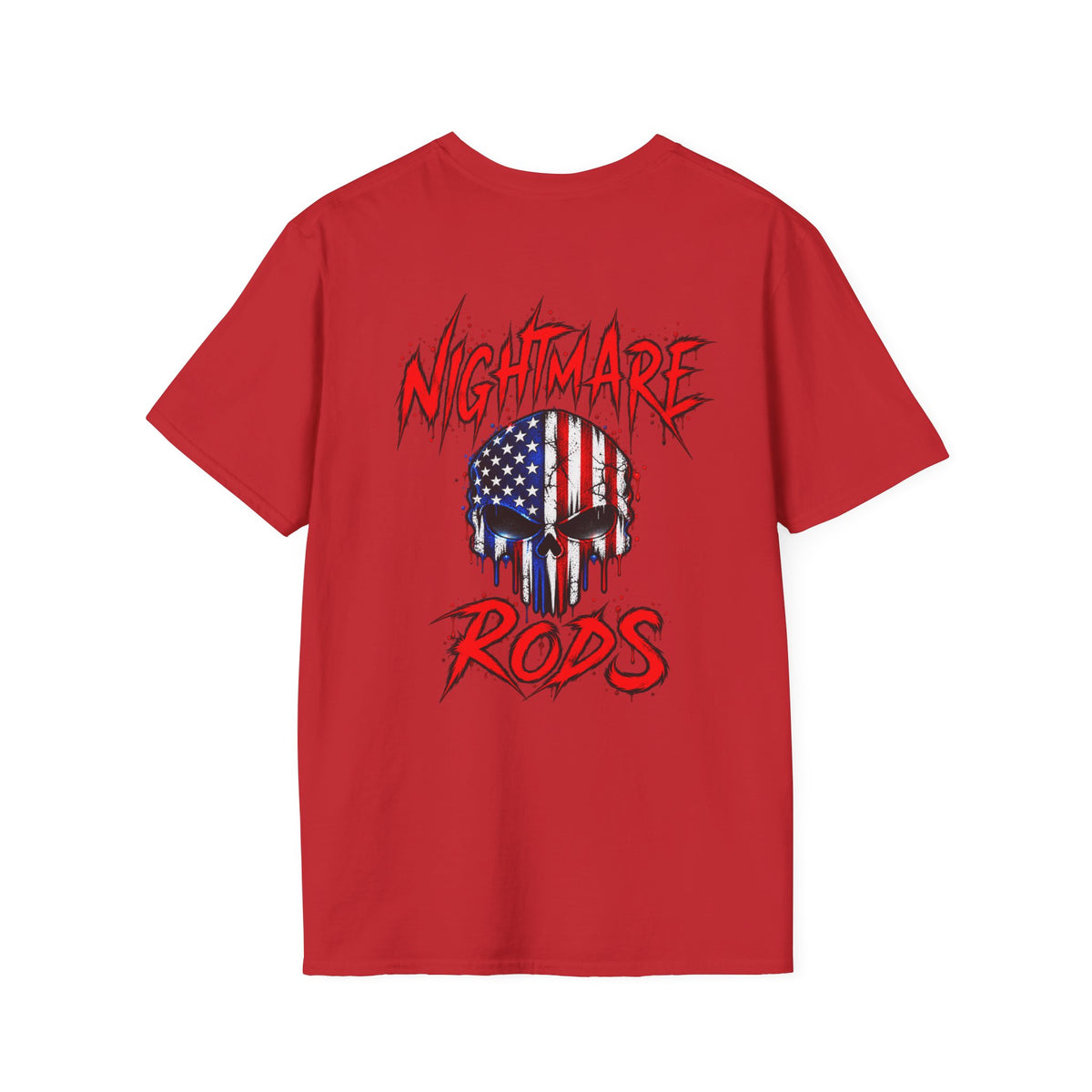 Nightmare Rods American Flag Skull T-Shirt