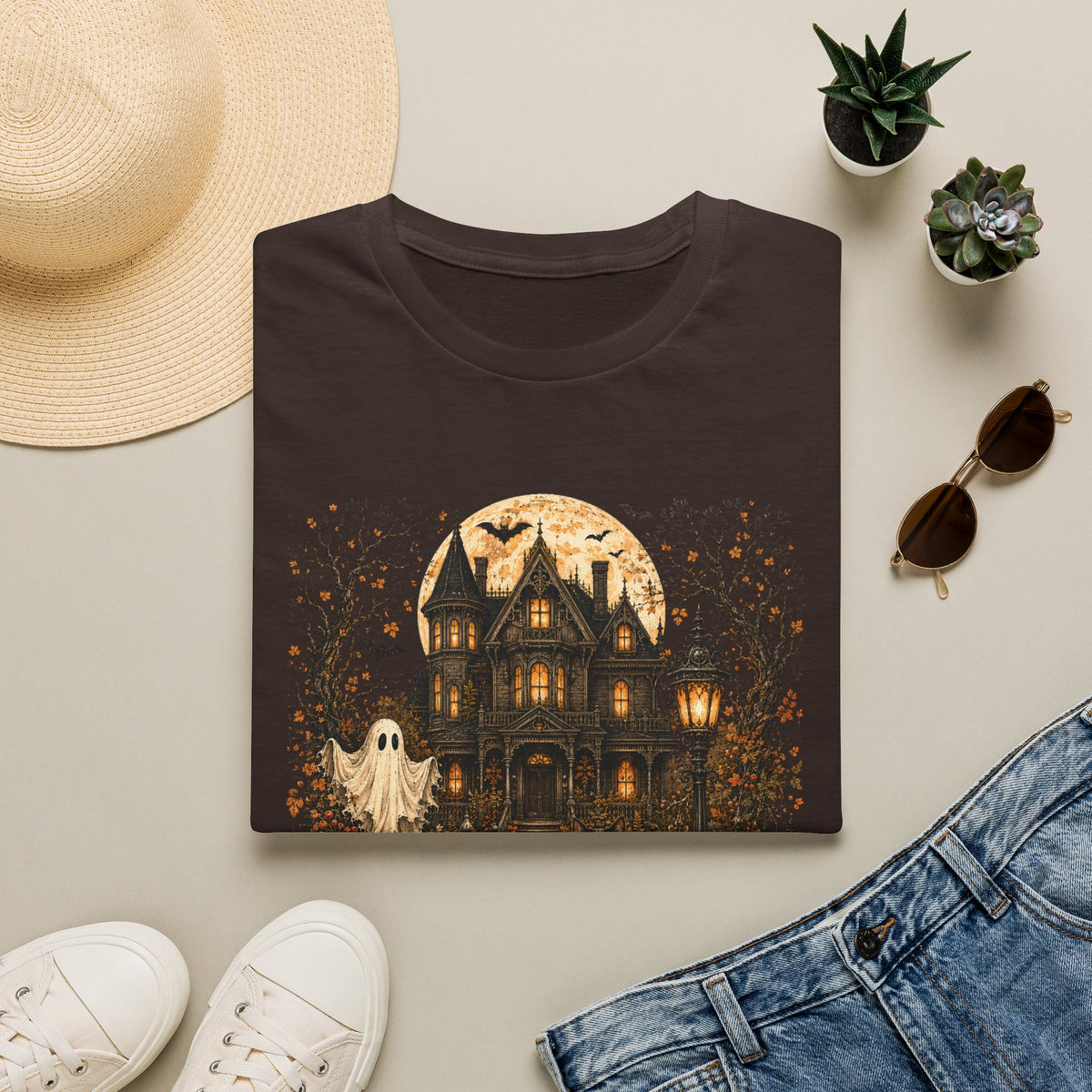 Haunted Victorian House Halloween T‑Shirt