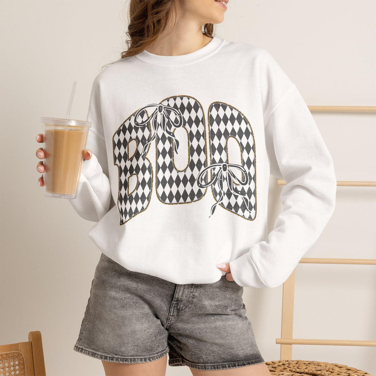 Checkerboard Boo Sweatshirt